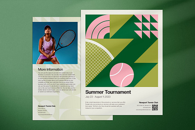 Retro Tennis Flyer / Brand Identity branding flyer graphic design identity marketing tennis tennis ball tennis racket