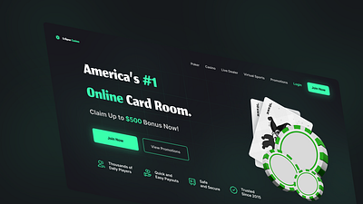 [Mockup] Eclipse Casino Landing Page Design casino dashboard design figma gambling landingpage modern ui ux vector website