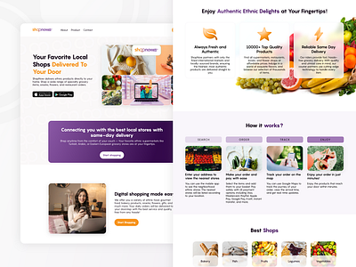 Local Shop Landing Page delivery e commerce landingpage productdesign uidesign websitedesign