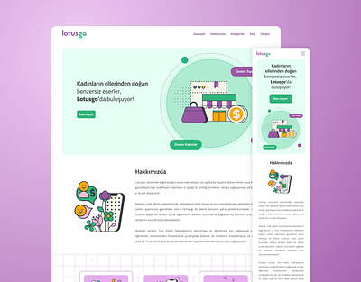 Lotusgo | E-Commerce Responsive Landing Page app branding design graphic design illustration logo typography ui ux vector