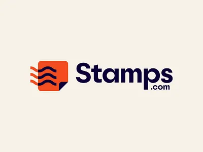 Stamps.com logo concept bold brand design branding color design graphic graphic design illustrator inspiration logo logo design orange playful sans serif shipping stamp stamps sticker type vector