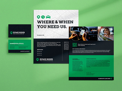 Taxi / Ride Share Brand Identity Set branding business card car service flyer graphic design identity marketing ride share taxi