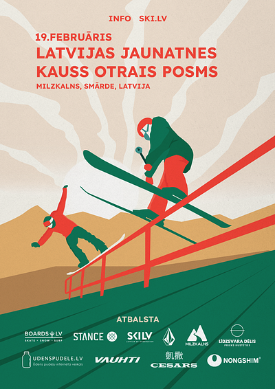 LV CUP SKIING MILZKALNS POSTER design poster skiing