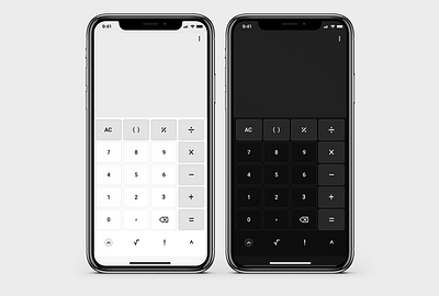 4 Daily UI - Calculator - Mobile App aplicativo app calculadora calculator challenge dailyui dark mode design designer figma iphone light mode mobile mockup ui uxui