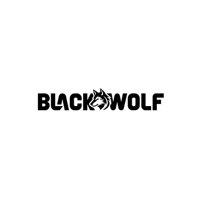 BlackWolf Roofing animal logo blackwolf combination logo textlogo typographic logo wolf
