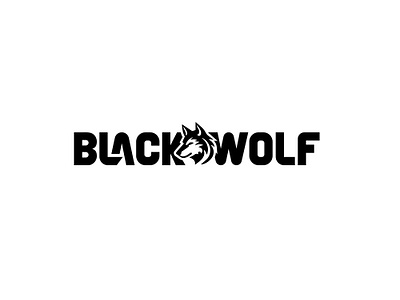 BlackWolf Roofing animal logo blackwolf combination logo textlogo typographic logo wolf