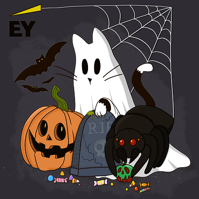 Happy Halloween from EY! design ernst young ernst and young ey graphic design halloween holiday illustration photoshop procreate