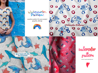 Watercolor Pattern background design fashion graphic design illustration pattern textile watercolor