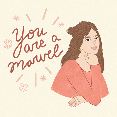 You Are A Marvel encouragement hand lettering handlettering illustration marvel procreate selflove you are a marvel