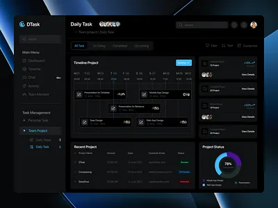 DTask - Task management Tool dashboard hr rumen managemnt project project management saas saas app saas design saas element saas product saas tool task task management task management app task management tool team team managemnt trendy design webapp website