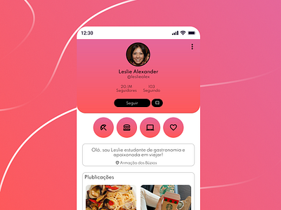 6 Daily UI - User Profile - Social Network app challenge daily design designer figma mobile people rede social social social network ui user profile uxui