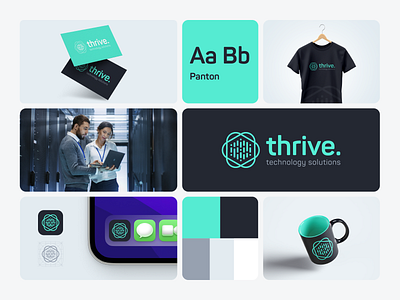 Thrive Technology Solutions – Visual Identity branding logo visual design visual identiy