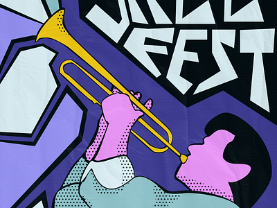 Jazz Fest 2d branding bright design event graphic design illustration illustrator jazz music poster purple stylized vector