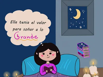 She was brave enough to dream big artist character design childrens illustration digital art drawing illustration procreate