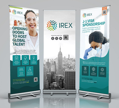 IREX Trade Show Banners backdrop banner branding design graphic design layout marketing retractable banner trade show