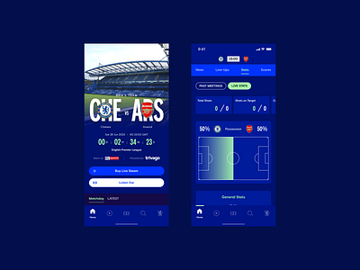 Chelsea FC App Creative chelsea design football match centre pl premierleague soccer ui ux