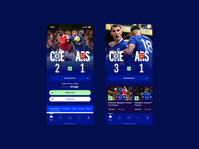 Chelsea FC App Creative chelsea design football match centre premierleague sport ui design