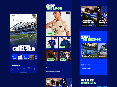 Chelsea FC App Creative design football responsive design sport ui ui design