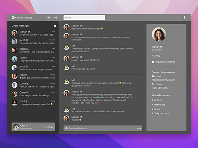 Daily UI #013 - Direct Messaging app dailyui mockup ui website