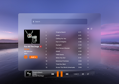 For All The Designers VisionOS abode xd app apple design drake figma graphic design mediaplayer music ux ux design vision visionos wireframe