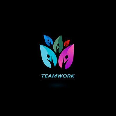 This is a logo TEAMWORK. 3d branding graphic design logo ui