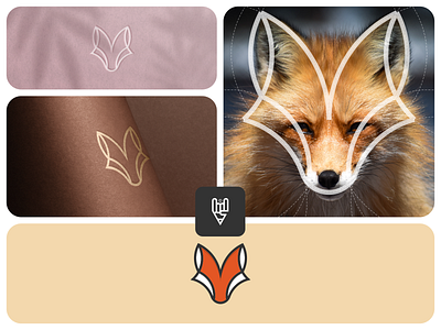 Fox Logo Design app branding design flat fox golden ratio graphic design grid logo icon illustration line art logo ui vector