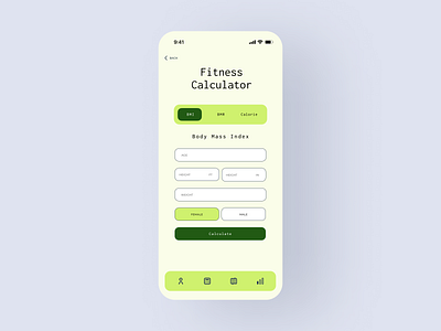 Fitness Calculator #DailyUI dailyui graphic design ui