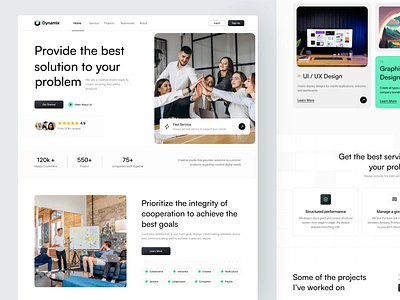Dynamix - Digital Agency Website agency company cooperation dashboard design designagency graphic design landingpage management mobile services ui uiux uix ux website work