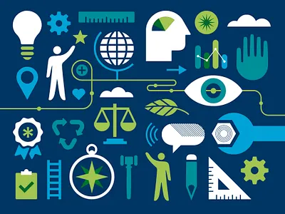 Illustration for MacArthur Foundation design icon illustration