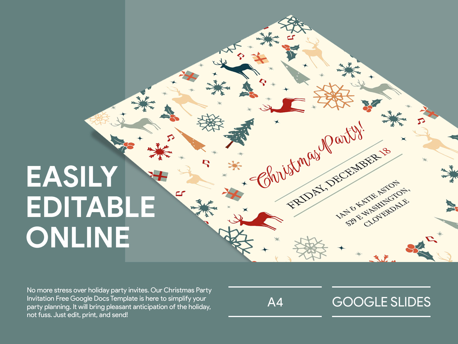 Christmas Party Invitation Free Google Docs Template by Gdoc on Dribbble, image size:1600x1200