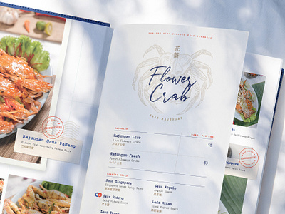 Tanjung Bira Restaurant - Menu Book blue book book design cafe clam crab design fish graphic design illustration indonesia journal layout menu menu book menu design price list restaurant sea seafood