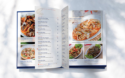 Tanjung Bira Restaurant - Menu Book blue book book design clam design fish graphic design illustration indonesia journal layout menu book menu design restaurant sea seafood