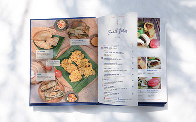 Tanjung Bira Restaurant - Menu Book book book design design fritter graphic design heritage illustration indonesia journal kueh layout menu menu book menu design price list restaurant sea seafood snacks traditional
