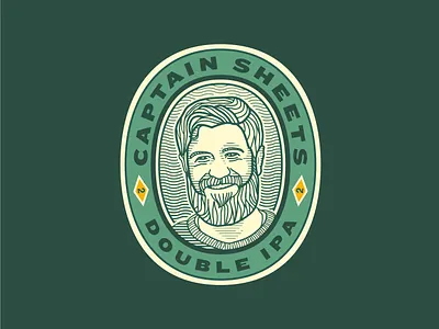 CPT SHEETS IPA beer branding brewery illustration line art lockup logo logo design