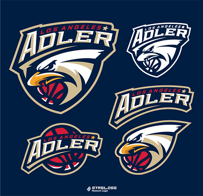 los angeles adler basketball branding design graphic design logo mascot design mascot logo sport logo