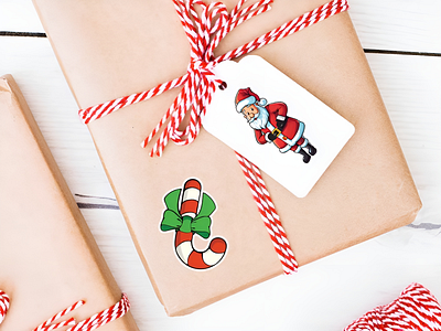 Custom Stickers Design | New Year | Merry Christmas branding design gift graphic design illustration logo merry christmas new year santa sticker vector