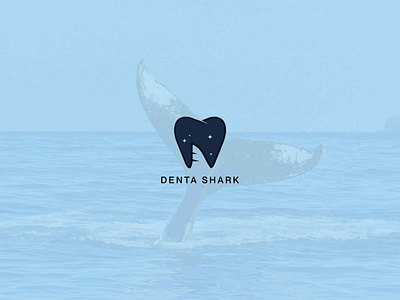 Denta shark logo with dental + shark combination logo design artwork beach branding combination dantal design graphic design illustration logo logo design logo mark logo type minimalist modern sea shark