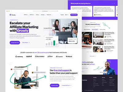 Growly - Digital Marketing Agency agency daily ui design digital marketing digital marketing agency digital marketing landing page digital marketing website homepage landing page marketing screen ui ui design uiux website
