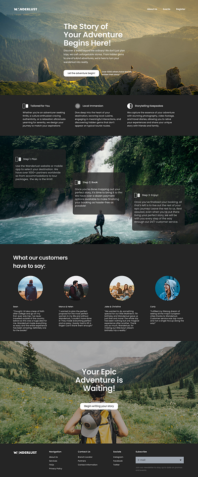 Wanderlust Landing Page design figma landing page ui ux