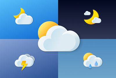 MSFT Windows 11 - Weather Icon System Design icon icon design illustration system design ui weather icon