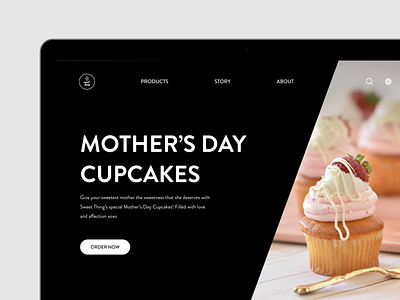 Sweet Things: Cake Shop Showcase Landing Page display e commerce food and beverages hero page landing page ui website