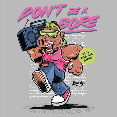 Don't be a Bore bebop branding character design design graphic design illustration logo mascot design mutant mayhem mutants t shirt design teenage mutant ninja turtles tmnt