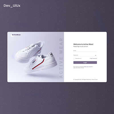 Login Page - Activewear design loginpage ui visual