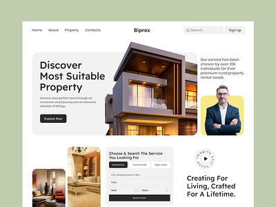 Real estate website design apartment architecture booking building home house landing page luxury modern property real estate rent web web design