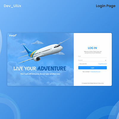 Login Page - Trego design loginpage travel ui