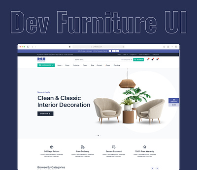 Dev Furniture eCommerce UI Design Free animation devdesign ecommerce ecommerce design ecommerce website furniture furniture shop interaction design shop studio ui website