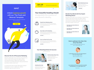 Corporte Email Newsletter adverting b2b blue business campaign consultant corpoarte creative design e mail e news email email template emailmarketing figma graphic design professional static ui yellow