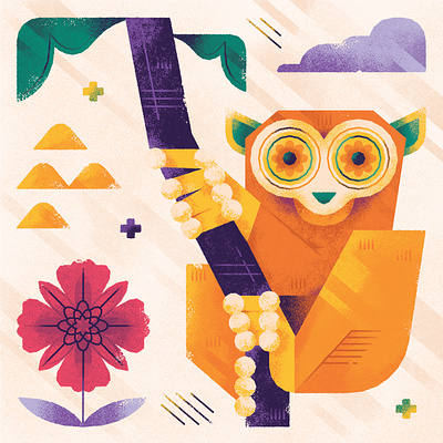 Tarsier Geometric Illustration animals art geometric illustration grain illustration illustrations illustrator philippines pinoy tarsier textured vector wildlife