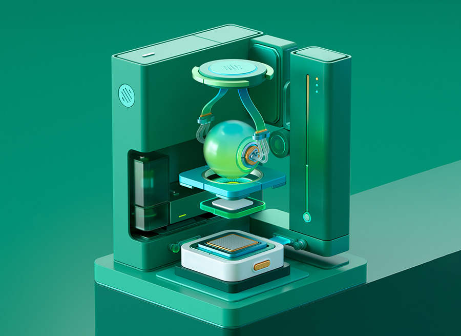 Concept technology scene 03 3d c4d cinema4d concept design oc render scenes t illustration tech technology ui web