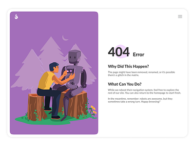 Daily UI_ Day 008_404 Error page 404 dailyui error errorpage mobile productdesign robot tablet ui uichallenge uidesign ux web